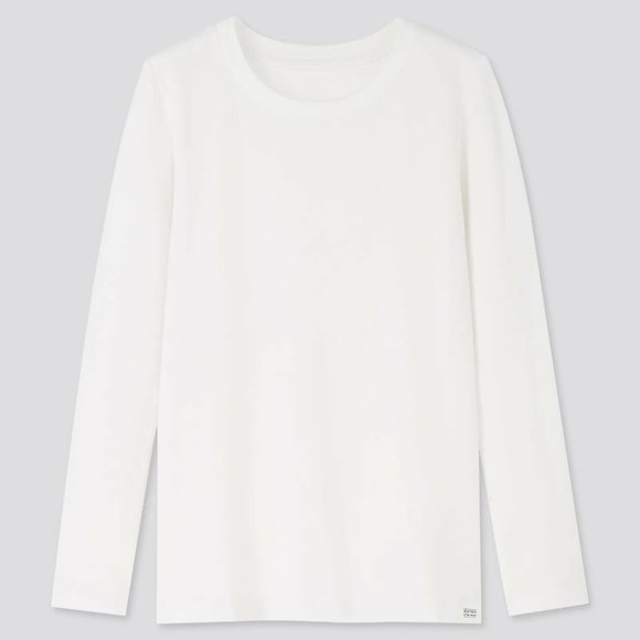2 Pkt UNIQLO KIDS HEATTECH LONG SHEEVE CREW NECK EXTRA WARM SZ.11-12 - WHITE NWT - Picture 1 of 5